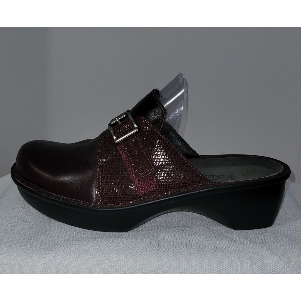 NAOT Avignon Nubuck Burgundy Maroon Mule Clog Size EU 39/US 8.5 Adjustable - Picture 4 of 6